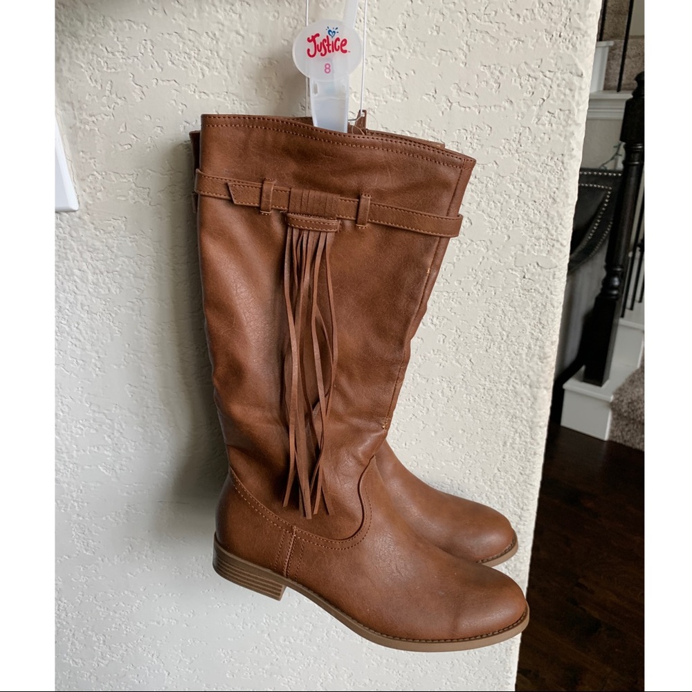 Justice Shoes Brown Leather Boots